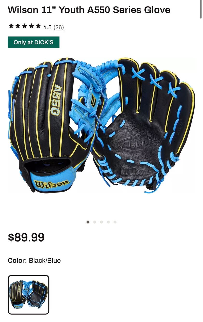Wilson 11" Youth A550 Series Glove